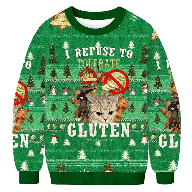 I Refuse To Tolerate Gluten Christmas Ugly Sweater Holiday Clothing Cool Christmas Gifts