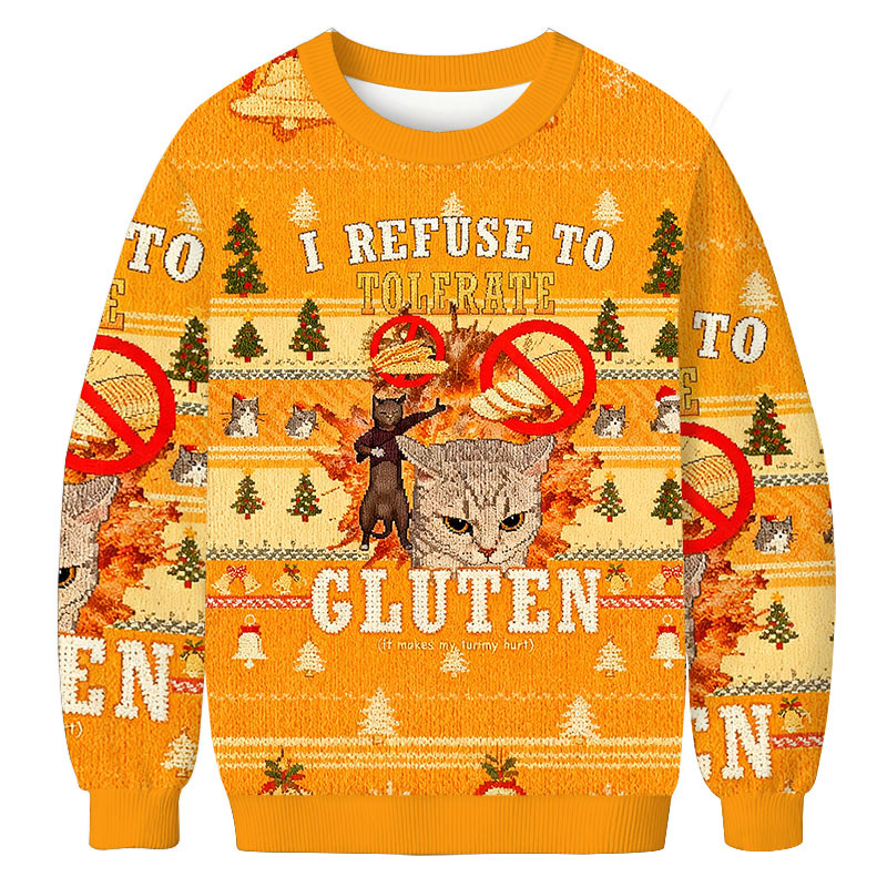 I Refuse to Tolerate Gluten Christmas Ugly Sweatshirt Funny Xmas Party Outfit Gift Ideas I Refuse to Tolerate Gluten Christmas Ugly Sweatshirt Funny Xmas Party Outfit Gift Ideas