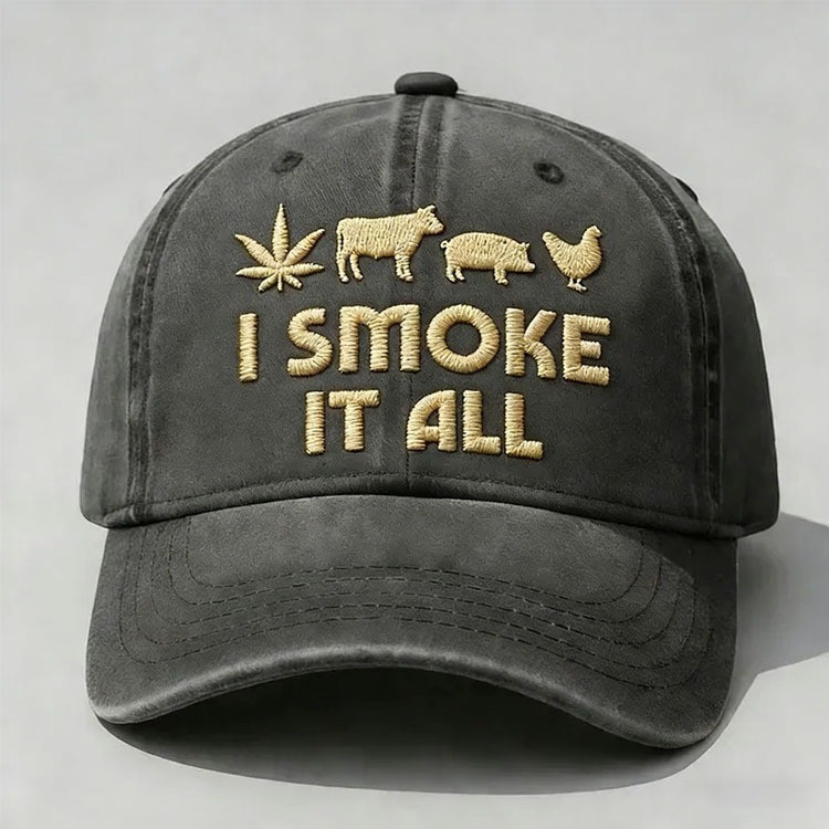 I Smoke It All Embroidery Baseball Cap Funny Smoker Hat Best Gift For BBQ Grill Lovers