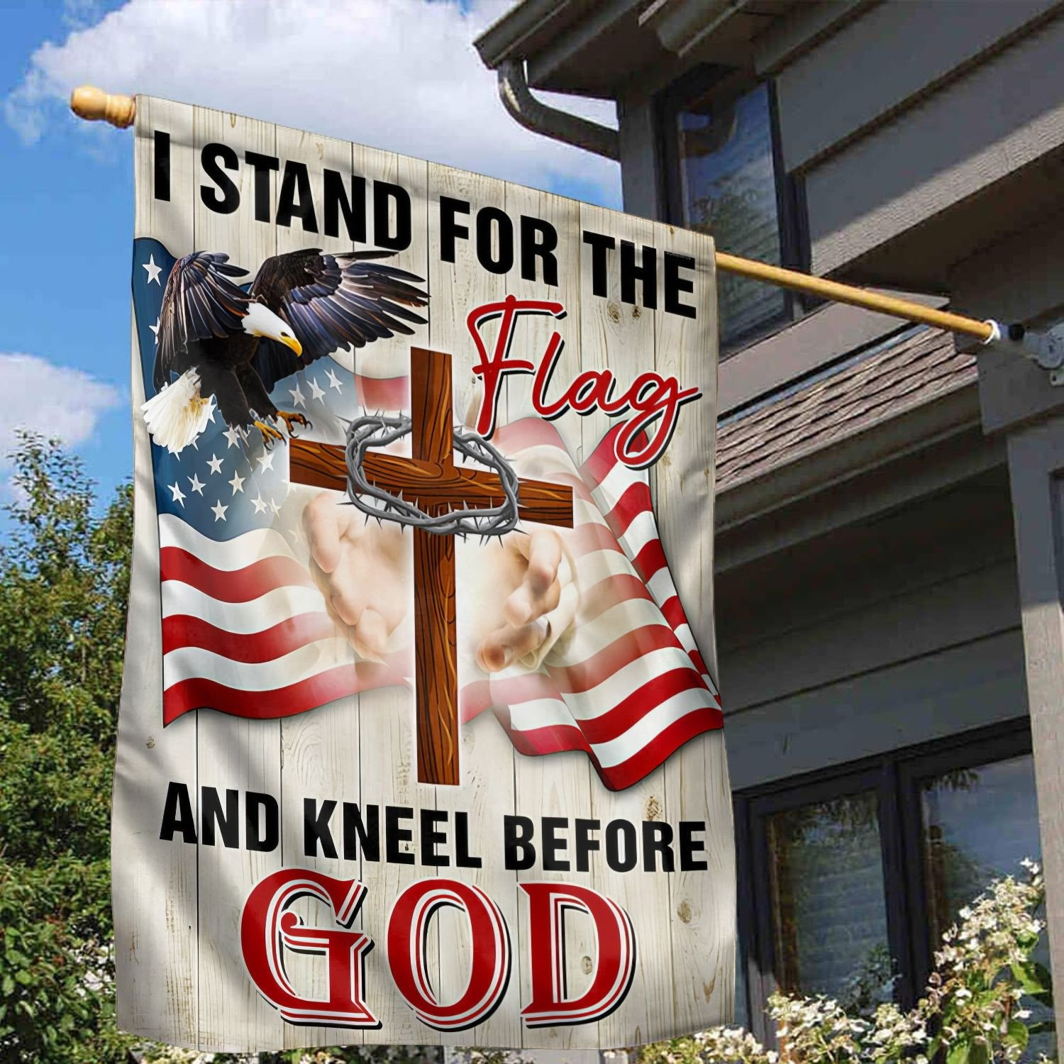 I Stand For The Flag and Kneel Before GOD Flag Patriotic Flag Gifts For Veterans