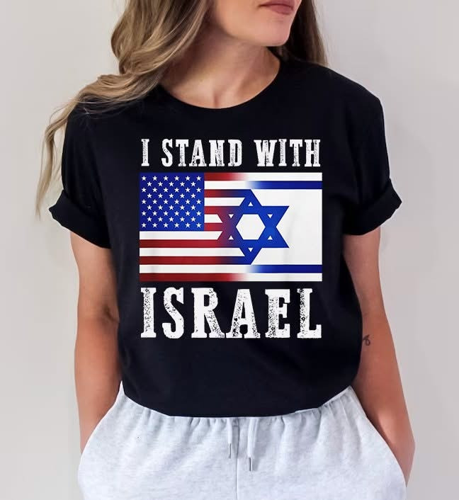 I Stand With Israel Black T-Shirt Pro Israel Shirt Gifts For Dad