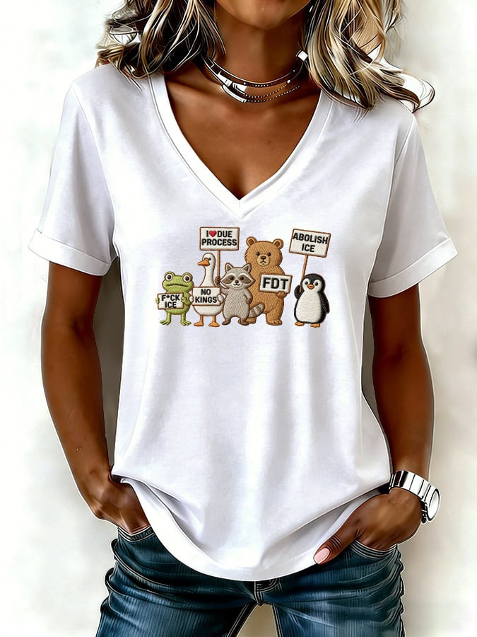 I Stand With Minnesota V-Neck Shirt Minnesota Strong T-Shirt Women's Resist Clothing