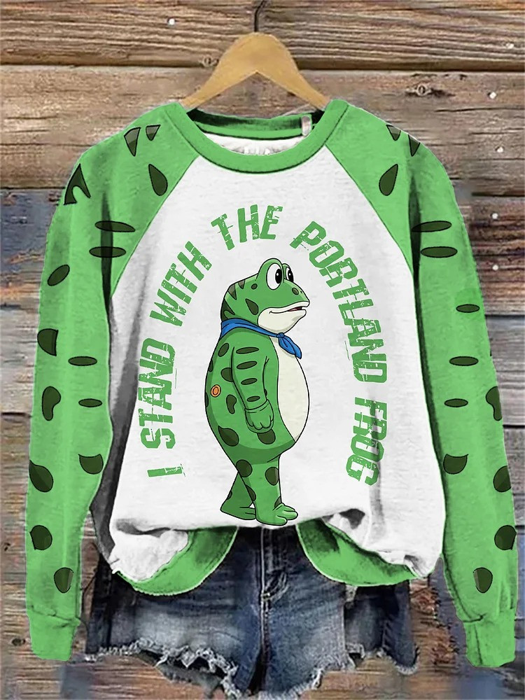 I Stand With The Portland Frog Sweatshirt Portland Frog Protest Anti Fascist Merch Gifts