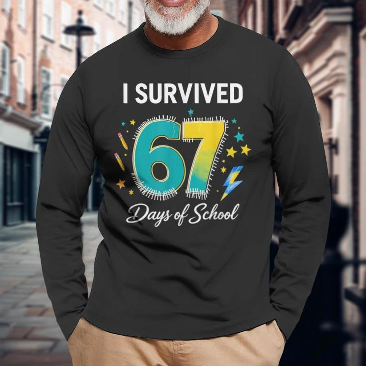 I Survived 67 Days Of School Long Sleeve Shirt End Of School Year Classroom Clothes Gifts