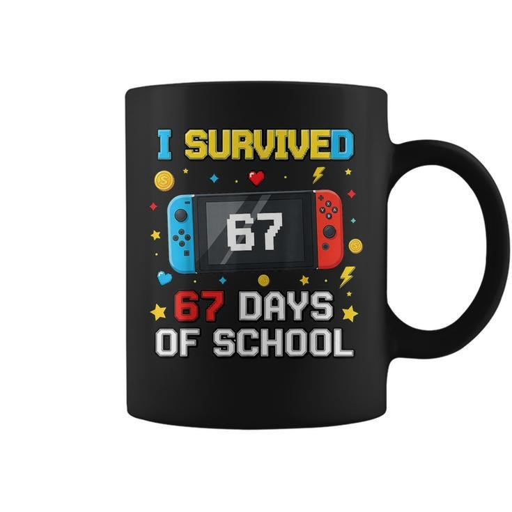I Survived 67 Days of School Mug Funny Gamer Teacher Student Coffee Cup Gift Ideas