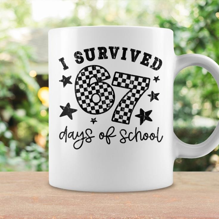 I Survived 67 Days Of School Mug Funny Meme Cup Christmas Break Gifts For Students