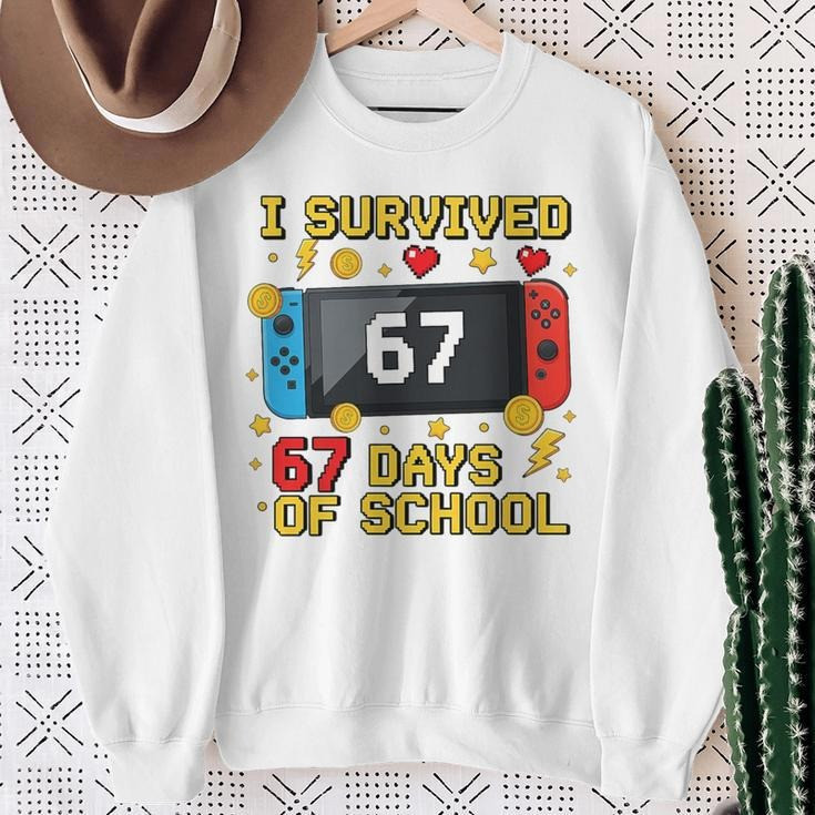 I Survived 67 Days Of School Sweatshirt Funny Gaming Shirt Gift For Students