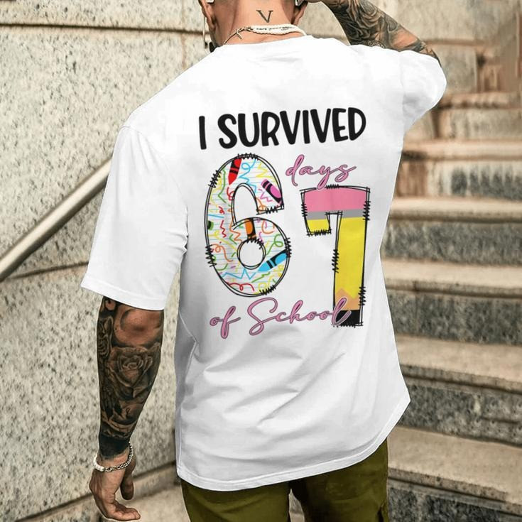 I Survived 67 Days of School T-Shirt 67 Meme Classroom Apparel Humor Gifts For Boys