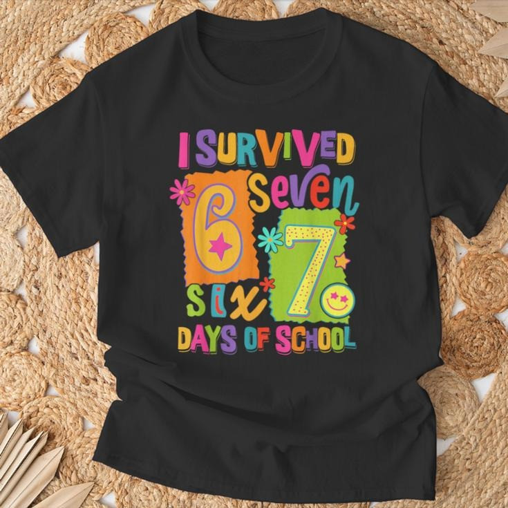 I Survived 67 Days Of School T-Shirt Six Seven Teachers Students Apparel Humor Presents