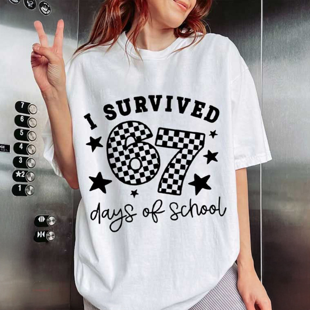 I Survived 67 Six Seven Days Of School T-Shirt Gift Ideas For Friends