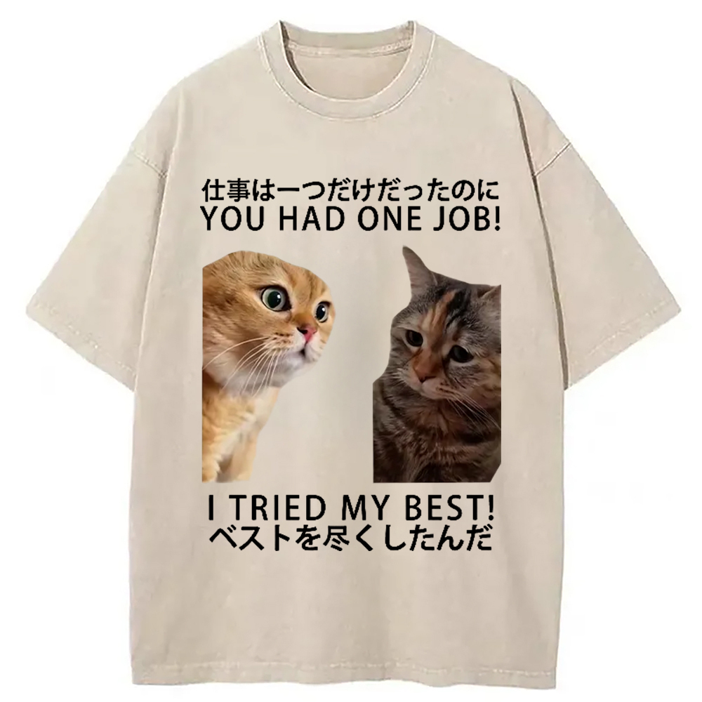 I Tried My Best Washed T-Shirt Funny Aesthetic Trendy Apparel Gifts For Best Friend