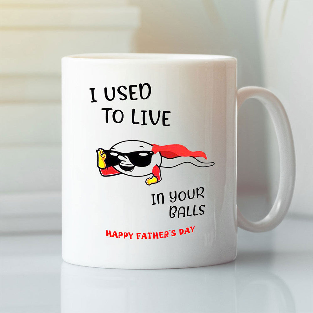I Used To Live In Your Balls Mug Happy Father's Day Funny Dad Mug Gifts For Husband I Used To Live In Your Balls Mug Happy Father's Day Funny Dad Mug Gifts For Husband