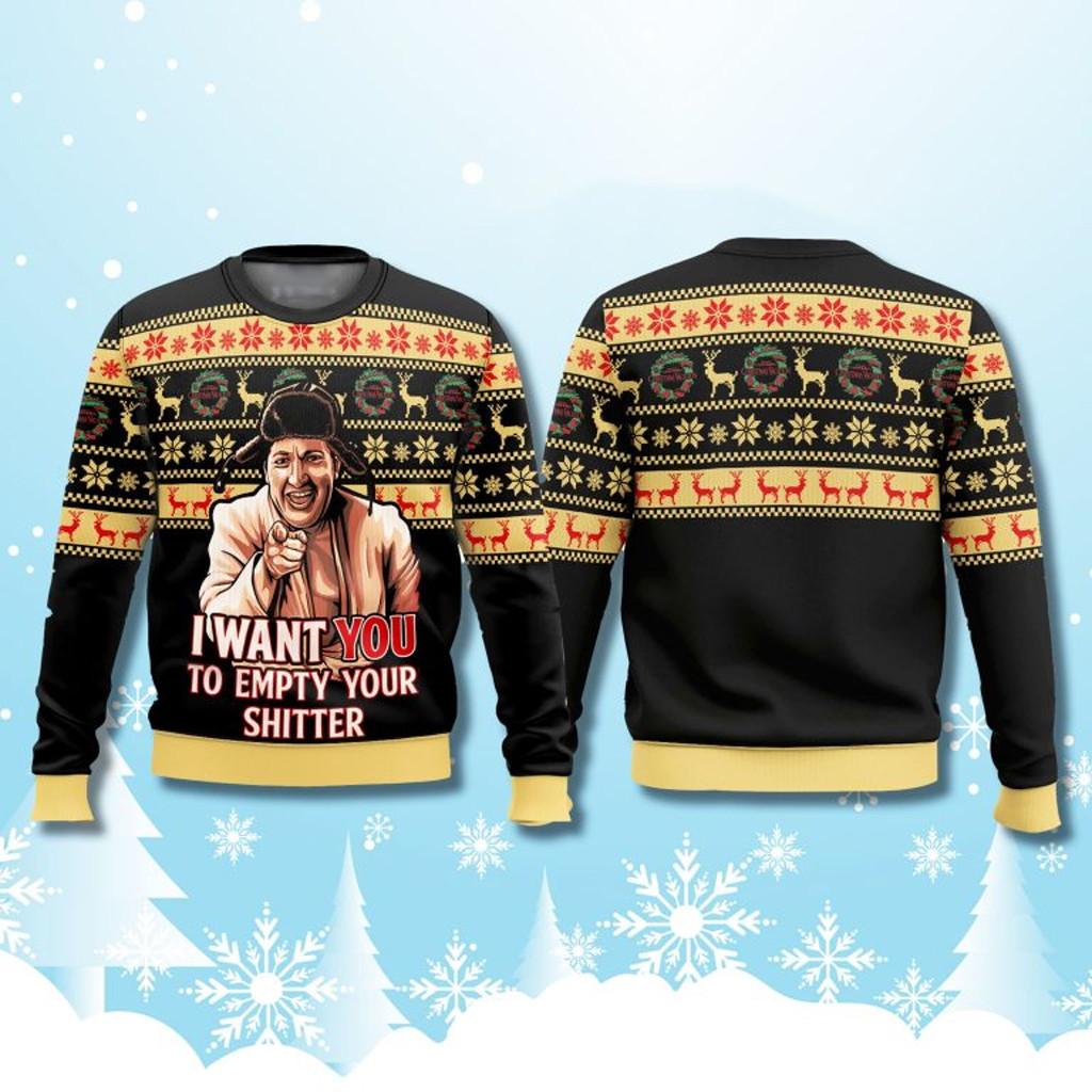 I Want You To Empty Your Shitter National Lampoon's Vacation Christmas Ugly Sweater Dad Gifts