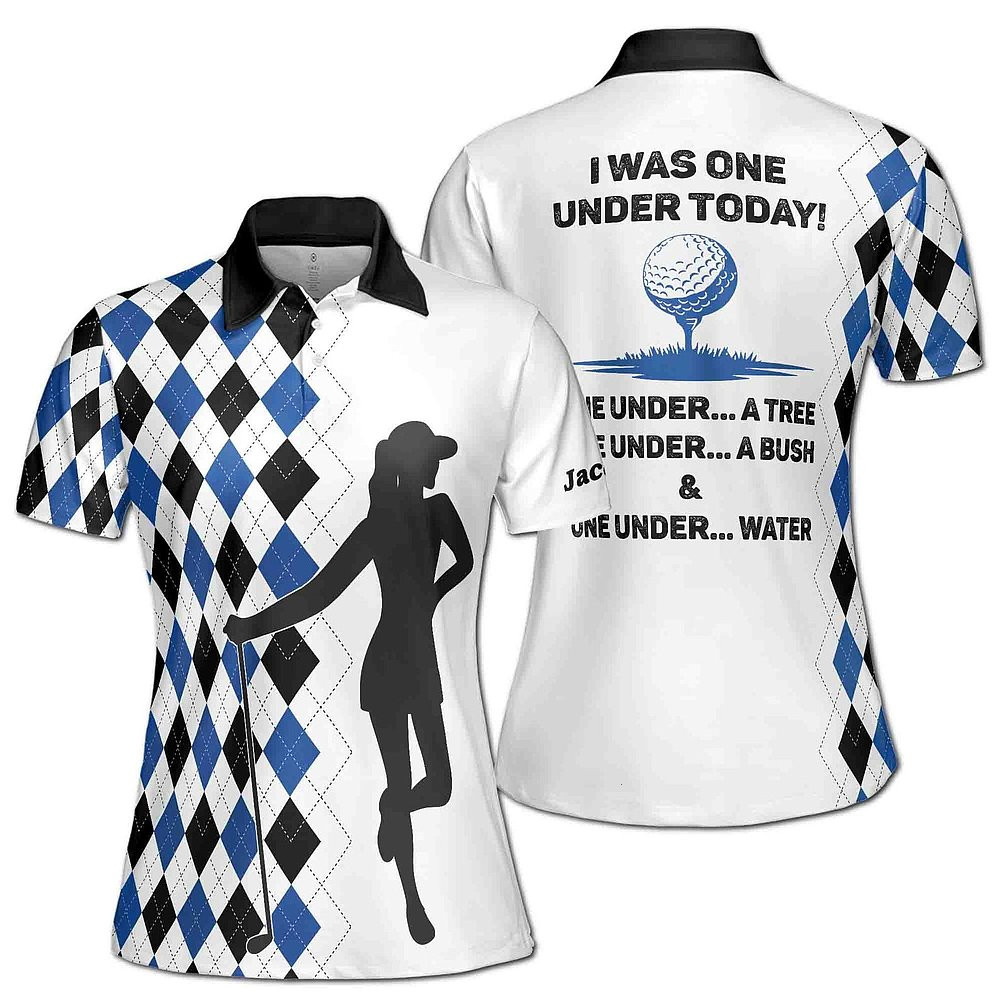 I Was One Under Today One Under A Tree Golf Team Women 3D Polo Shirt Golf Lovers Gifts