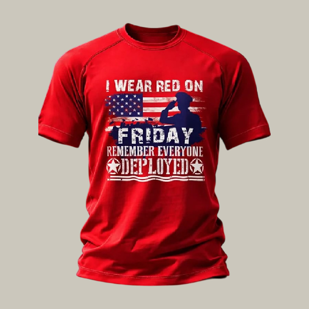 I Wear Red On Friday T-Shirt On Fridays We Wear Red Merch Unique Gift For Him