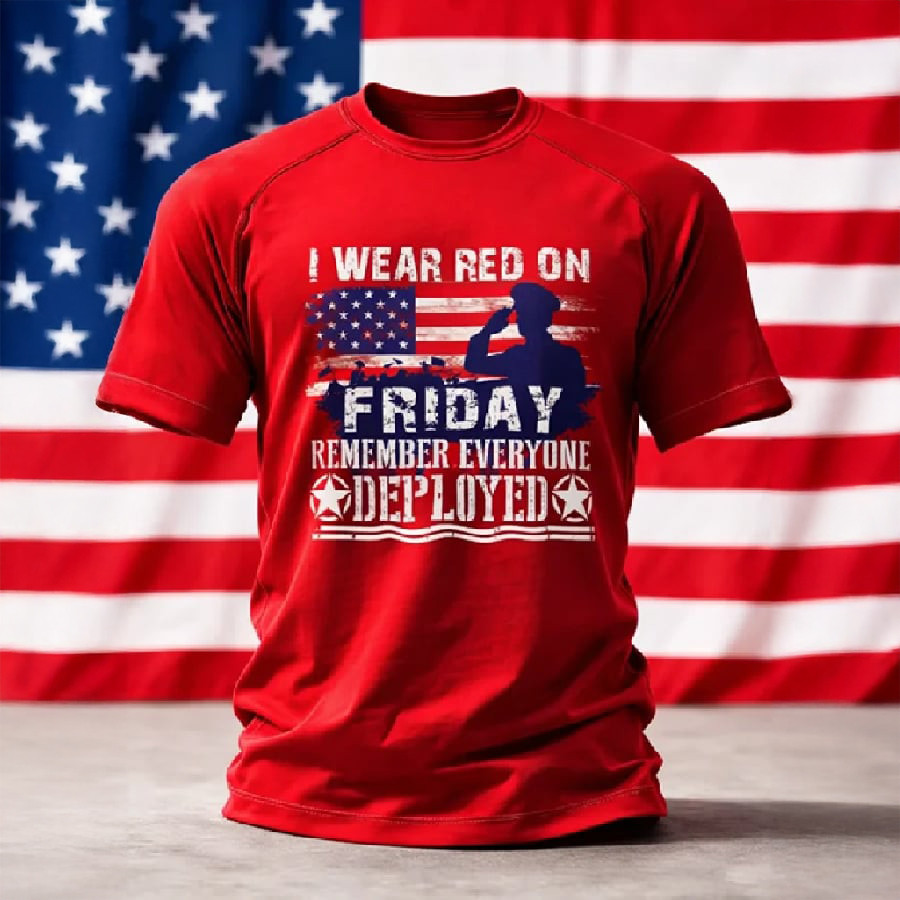 I Wear Red On Fridays T-Shirt Until They All Come Home Shirt Veteran's Day Gift