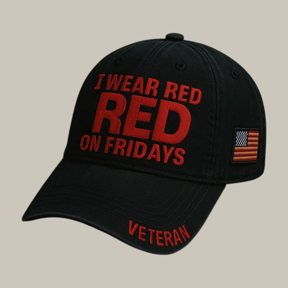 I Wear Red On Fridays Veteran Hat On Fridays We Wear Red Cap Present Idea