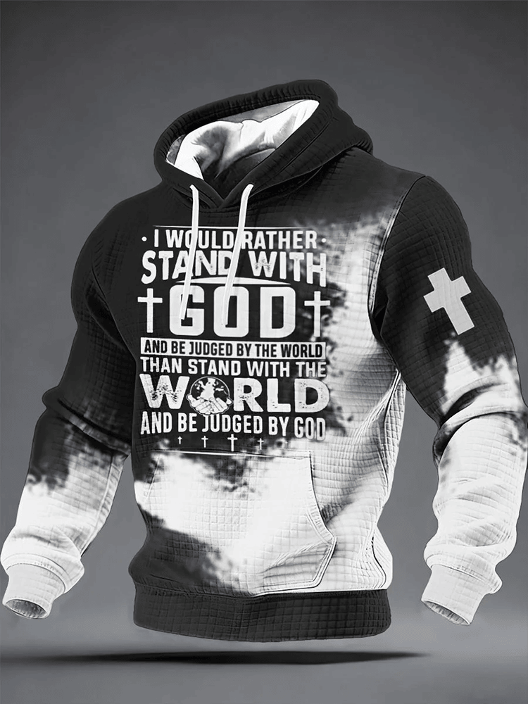 I Would Rather Stand With God Checkered Cotton Hoodie Clothes Unique Gift For Fathers