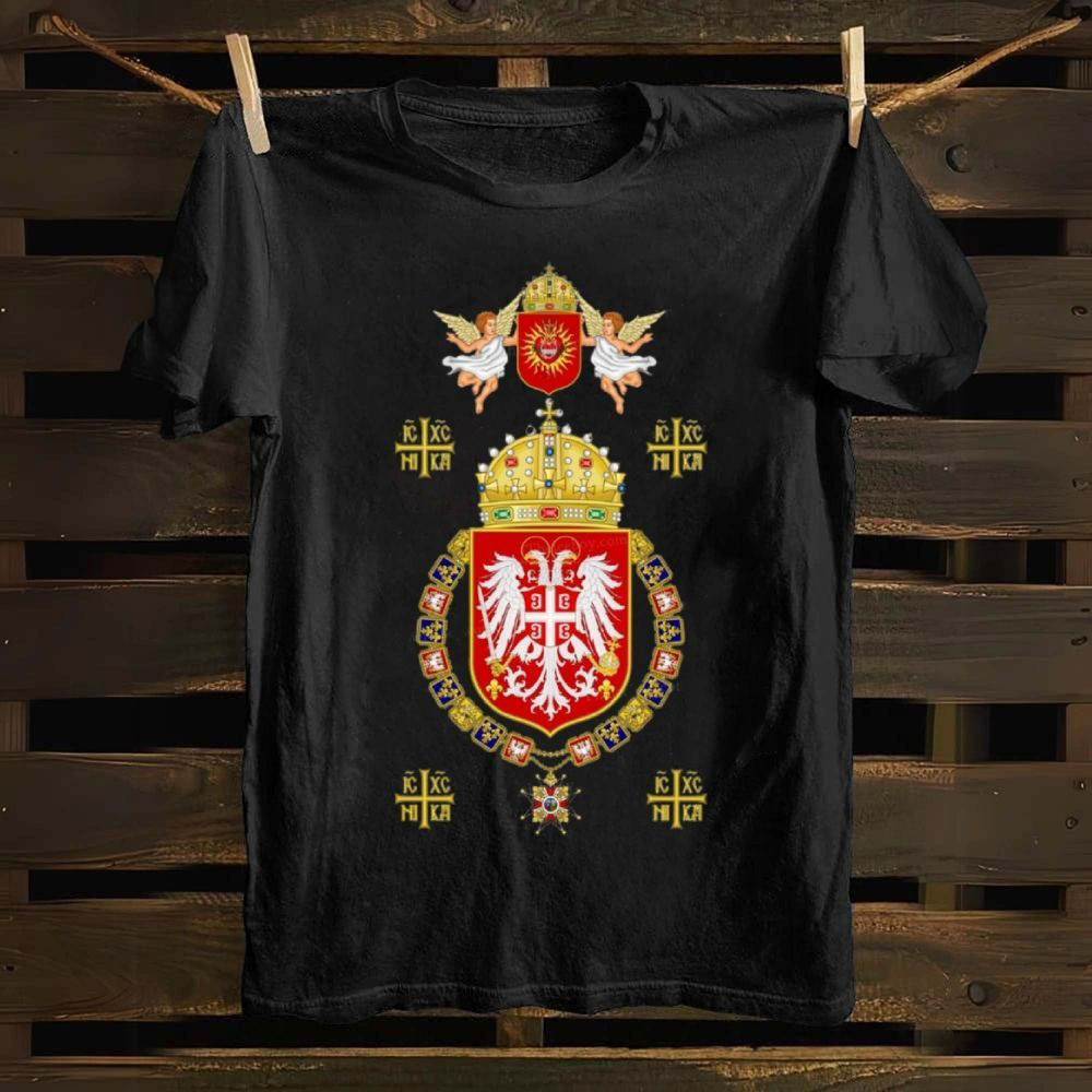IC XC NIKA Serbia Coat Of Arms T-Shirt Orthodox Christian Faith Best Gift