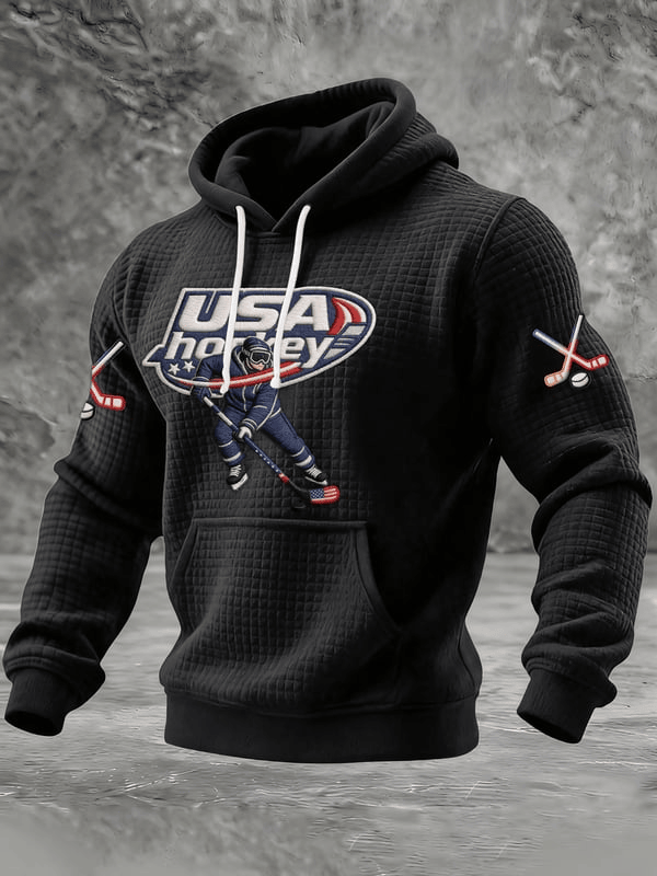 Ice Hockey National Team Hoodie Men's Game Day Apparel USA Hockey Merch Gifts For Fans