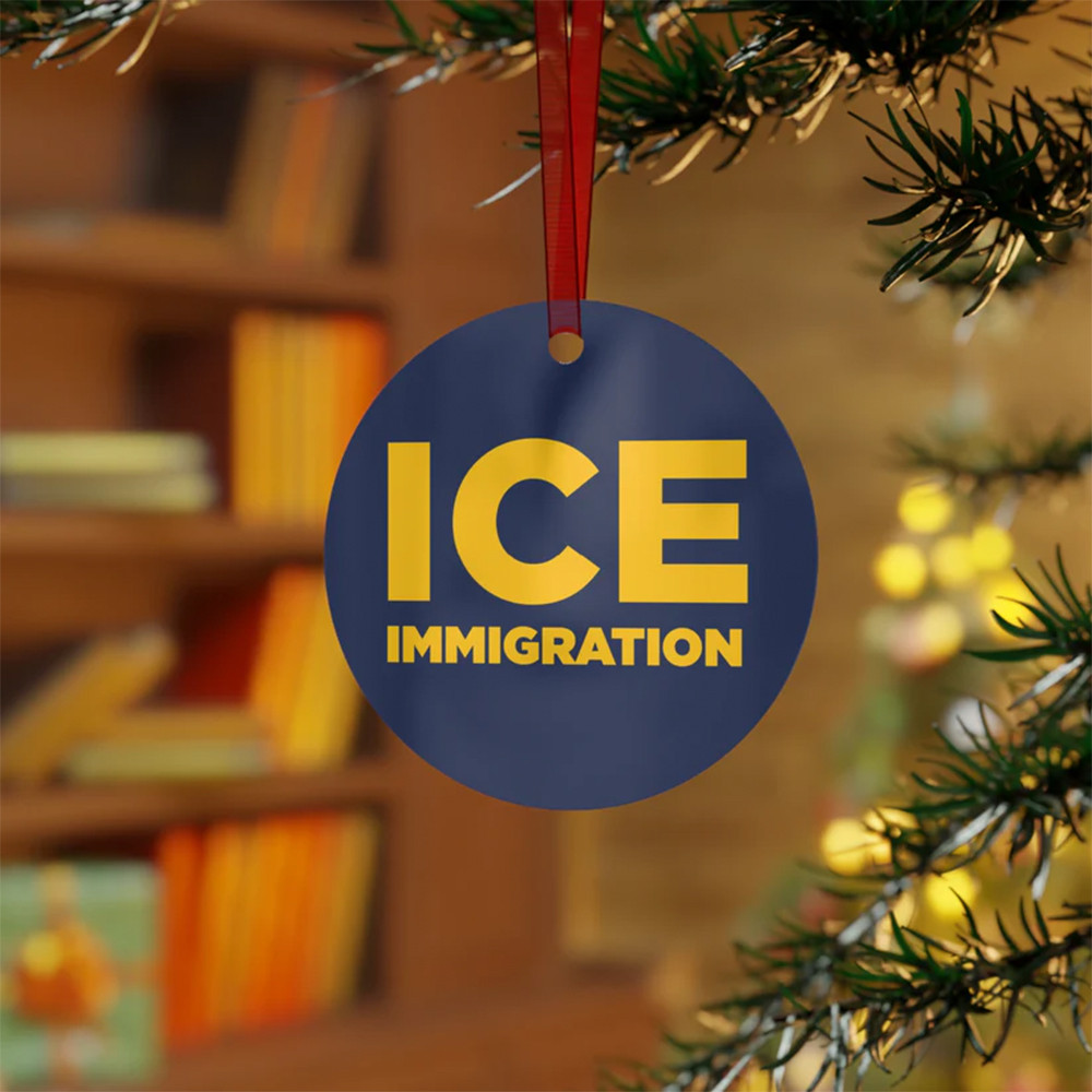 ICE Immigration Christmas Tree Ornament ICE Support MAGA Ornament Best Gift For Xmas