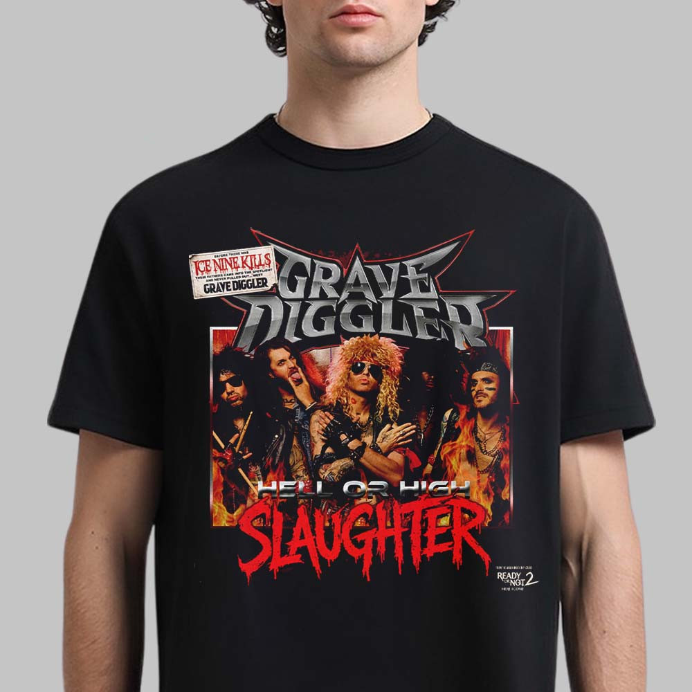 Ice Nine Kills Grave Diggler Hell Or High Slaughter T-Shirt Ice Nine Kills Music Fan Merch