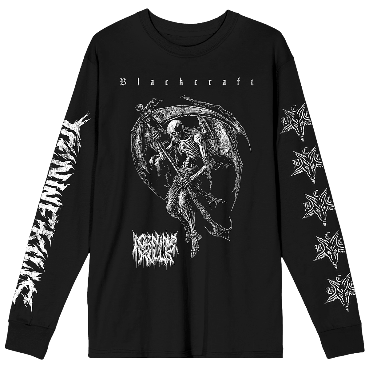 Ice Nine Kills Merch INK Reaper Long Sleeve T-Shirt Blackcraft Ice Nine Kills Band Merch