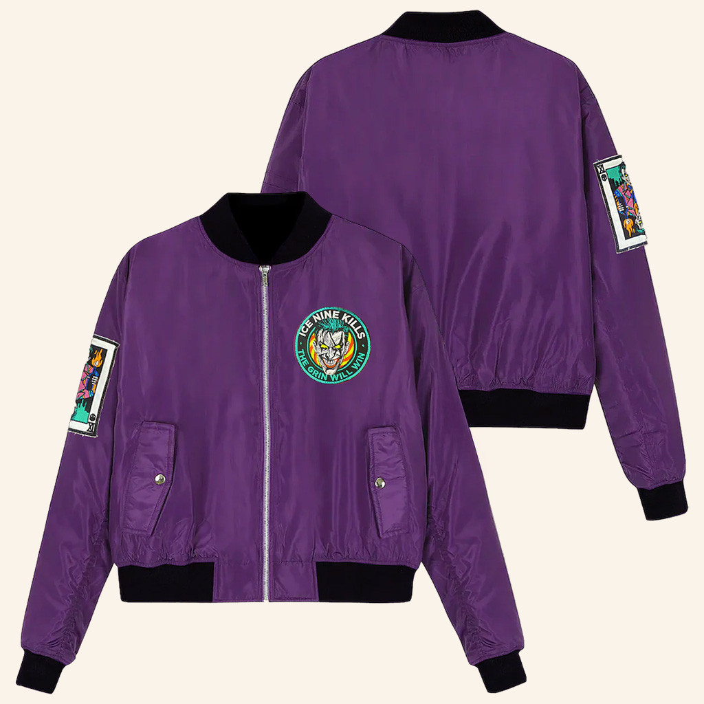 Ice Nine Kills Merch Joker Face The Grin Will Win Bomber Jacket Gift For Horror Fans. Ice Nine Kills Merch Joker Face The Grin Will Win Bomber Jacket Gift For Horror Fans.