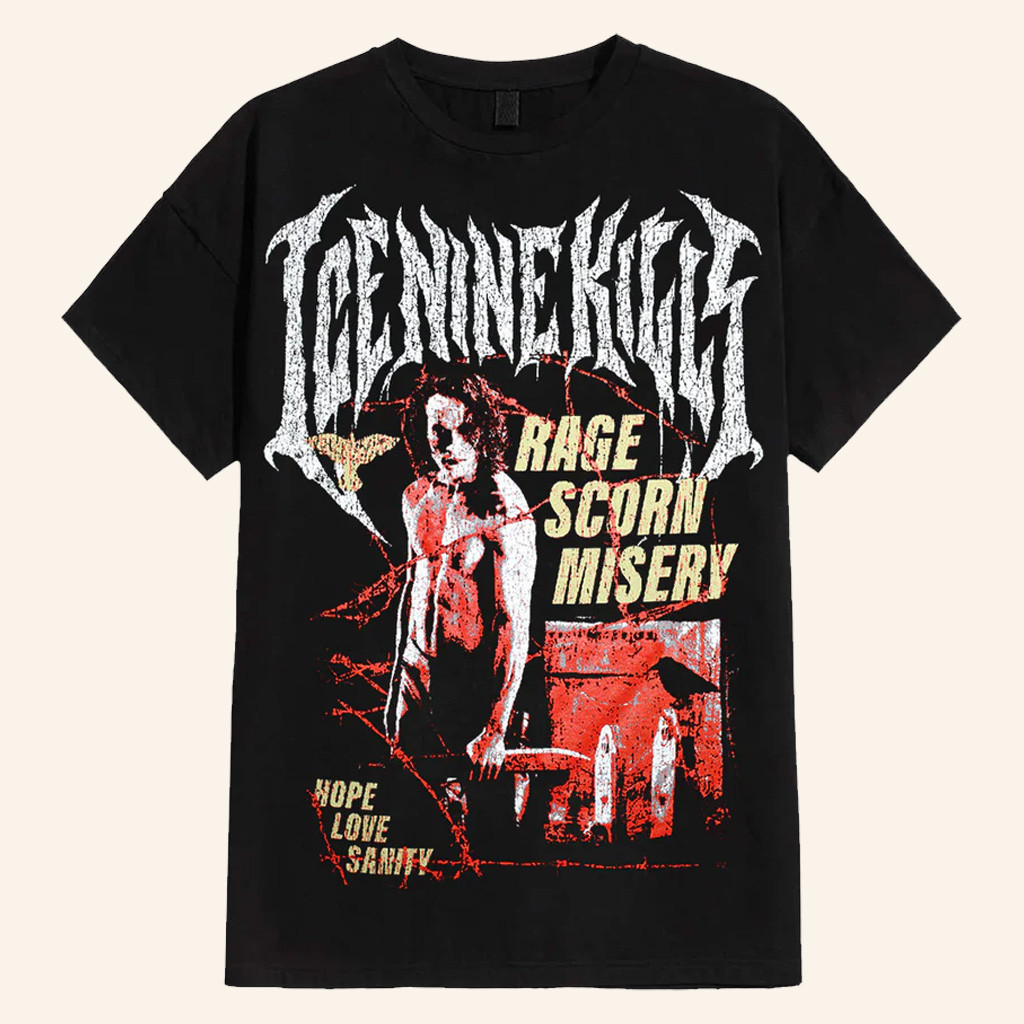 Ice Nine Kills Merch Rage 2 Fire T-Shirt Rage Scorn Misery Shirt Gifts For Music Fans Ice Nine Kills Merch Rage 2 Fire T-Shirt Rage Scorn Misery Shirt Gifts For Music Fans