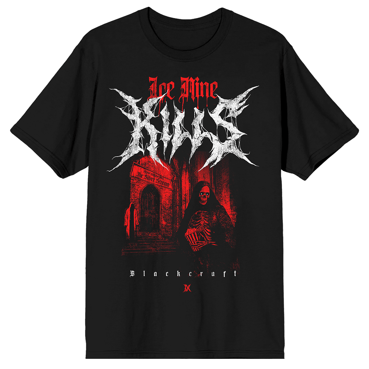 Ice Nine Kills Merch Shirt Blackcraft INK Now Showing T-Shirt Ice 9 Kills Band Merch