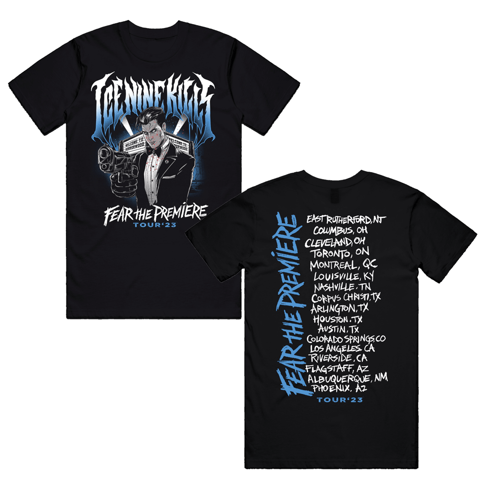 Ice Nine Kills Merch T-Shirt Fear The Premiere Ice 9 Nine Kills Band Tour Fan Merch