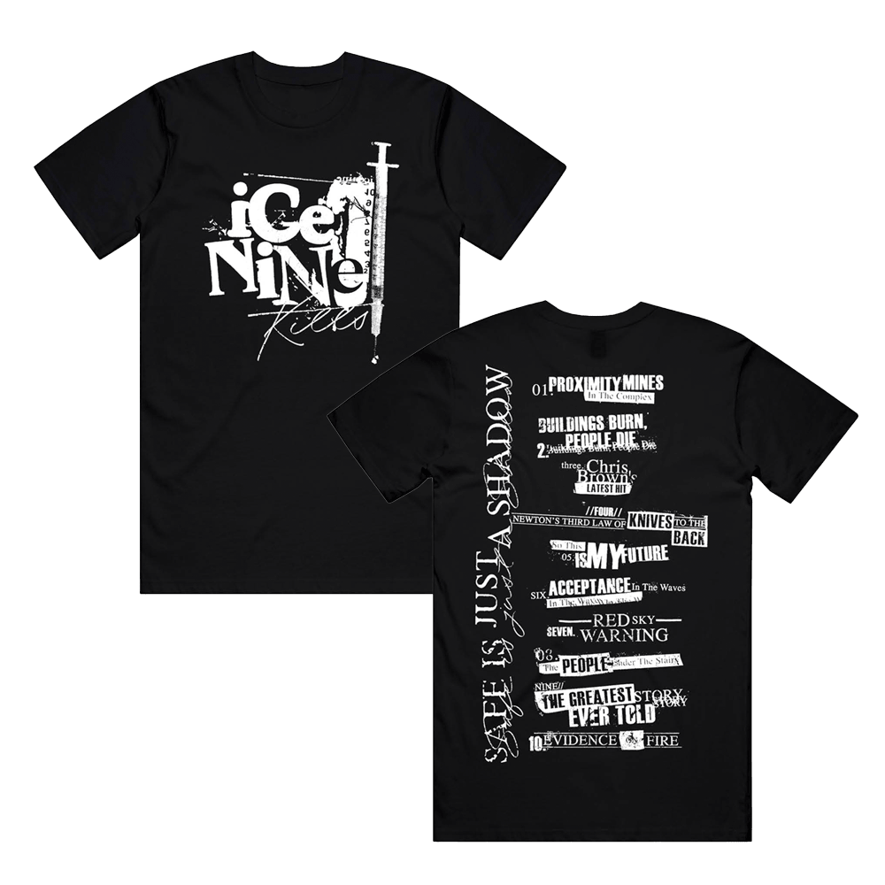 Ice Nine Kills Merch T-Shirt Safe Is Just A Shadow Ice 9 Kills Band Tour Merch Apparel