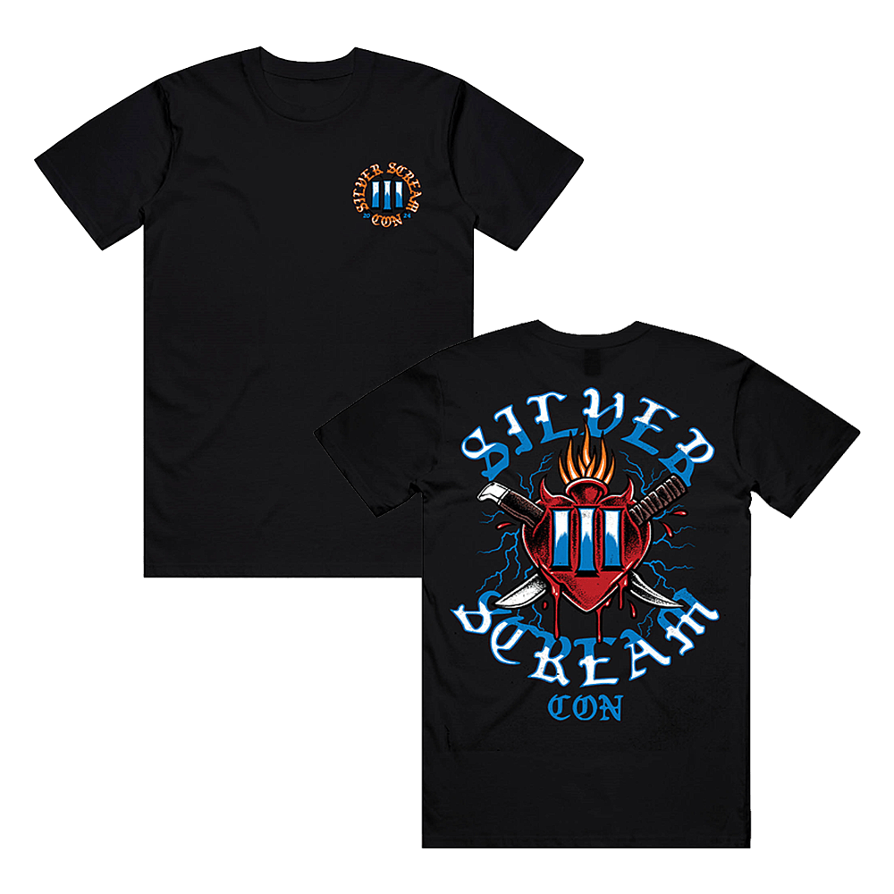 Ice Nine Kills Merch T-Shirt Silver Scream Con SSC III Sacred Heart T-Shirt Tour Merch