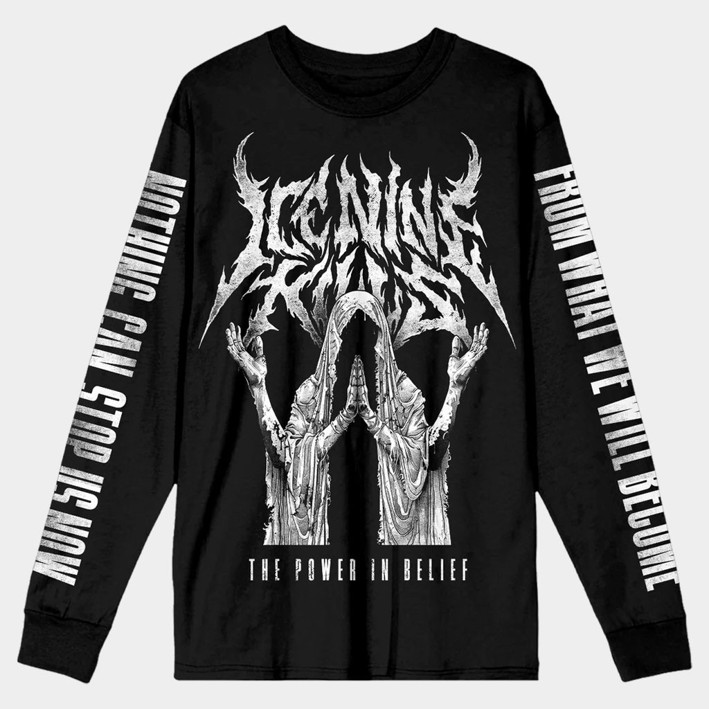 Ice Nine Kills Merch Tattoo Reaper Long Sleeve T-Shirt The Power In Belief Shirt Him Gifts