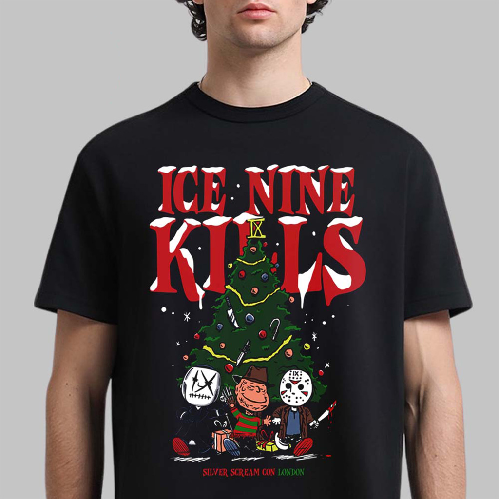 Ice Nine Kills Silver Scream Con London 2025 Villains Under The Christmas Tree T-Shirt