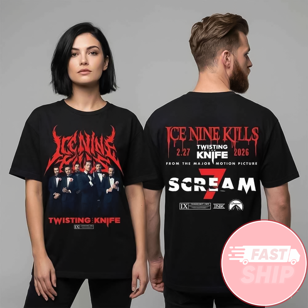 Ice Nine Kills x Ghost Face Scream 7 Series Movie Single Twisting The Knife Feb 2 2026 Opening Knife Shirt