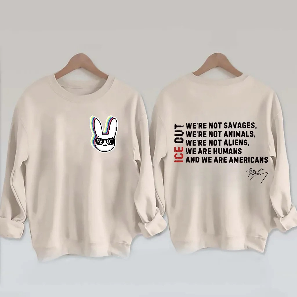 ICE Out In Grammy Bad Bunny Sweatshirt Political Protest Merch Trending Best Gift Ideas