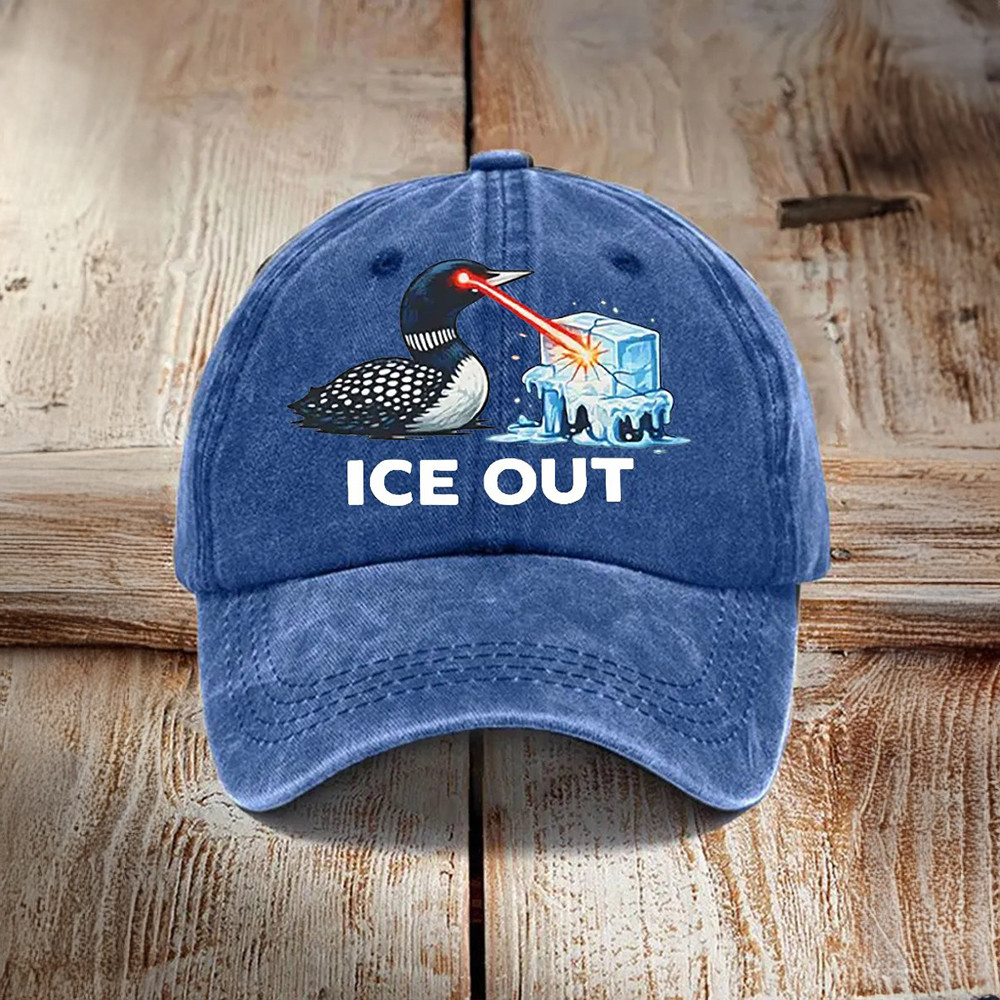 Ice Out Minnesota Laser Loon Hat Anti Ice Baseball Cap Cool Gift For Boyfriend
