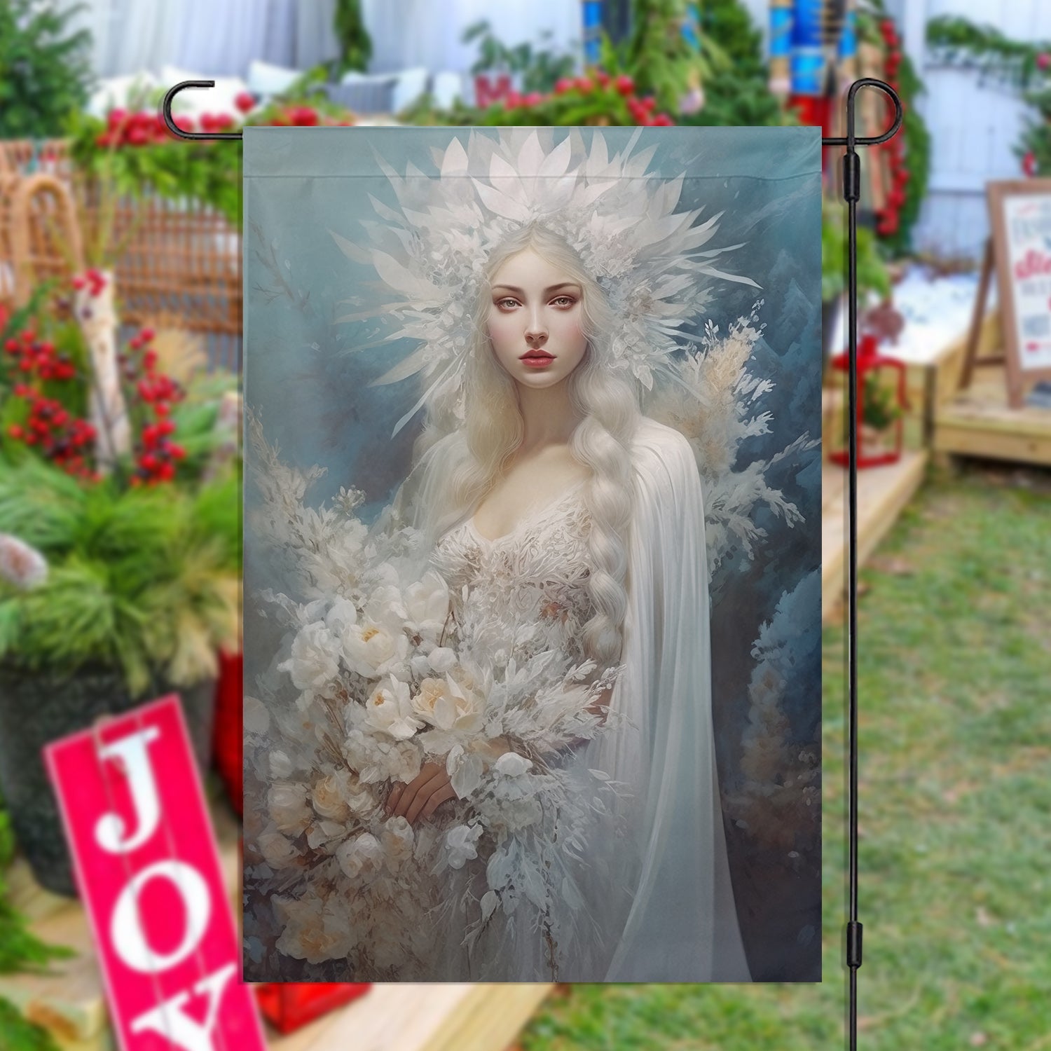 Ice Queens Elegy Goddess Garden Flag Christmas Home Decor Gift For Goddess Lovers