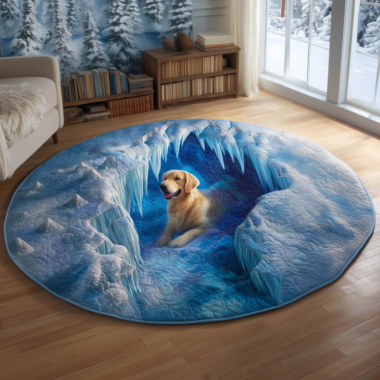 Ice Retriever Quilted Round Mat Gftoqm73 Handcrafted Quilted Round Mat for Special Touch