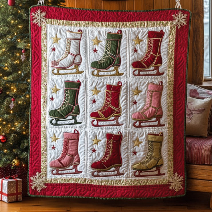 Ice Skating Boots Quilt Premium Quilt Blanket for Family and Guests