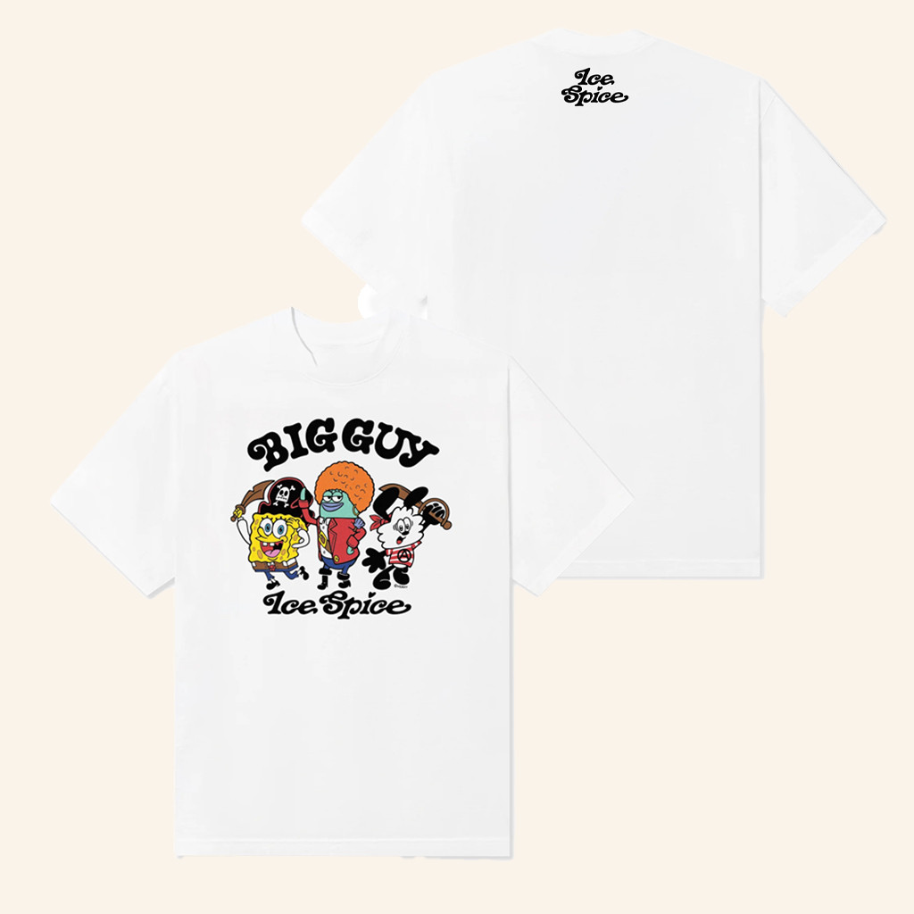 Ice Spice Merch Verdy X Ice Spice Big Guy Character White T-Shirt Gifts For Girlfriend