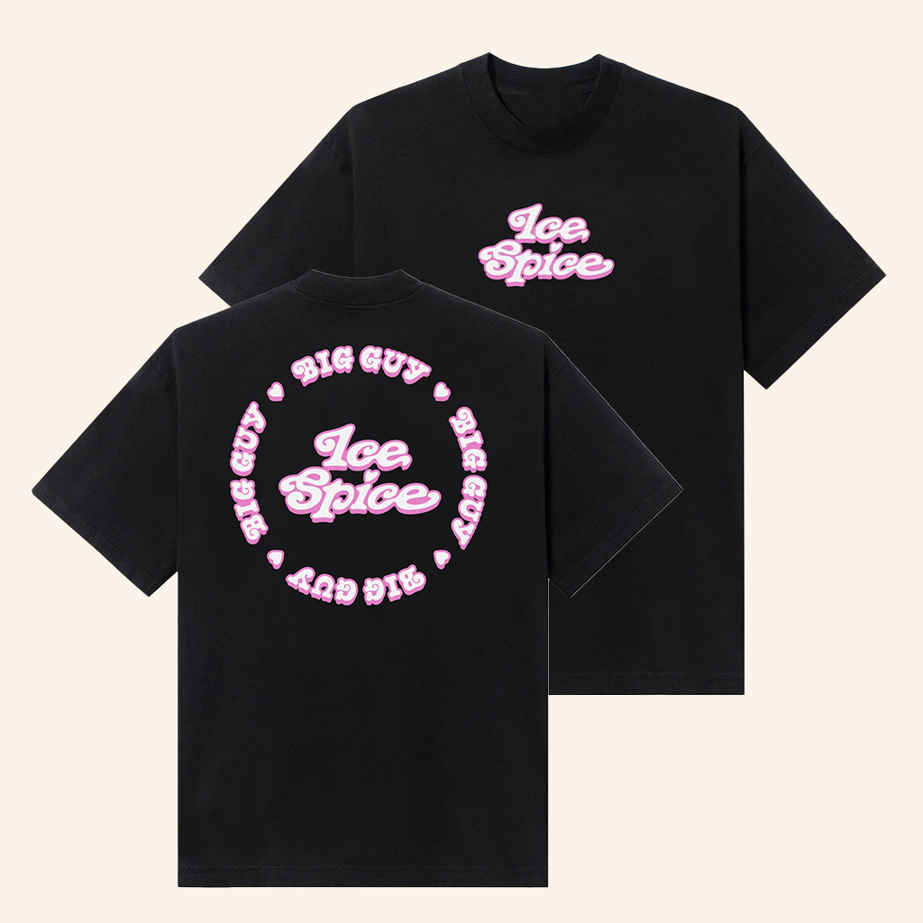 Ice Spice Music Merch Verdy X Ice Spice Big Guy Black T-Shirt Presents For Music Lovers