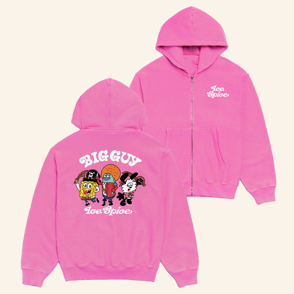 Ice Spice Music Merch Verdy X Ice Spice Big Guy Character Zip Hoodie Gifts For Her