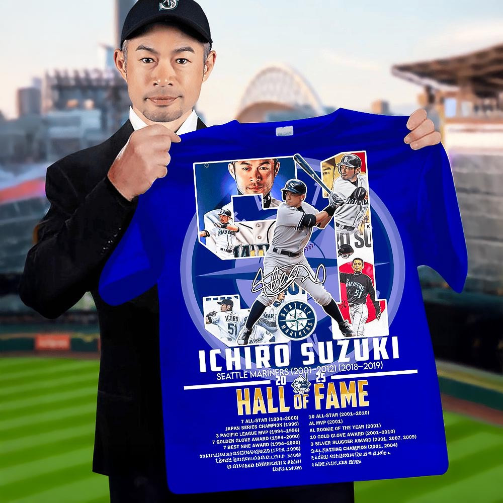 Ichiro Suzuki 2025 Hall Of Fame T Shirt Best Gift For Baseball Fans