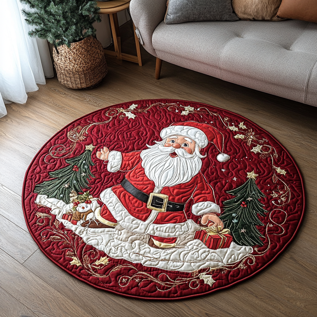 Icicle Quilted Round Mat Christmas Decor For Entryway Hummingbird Gifts For Dad