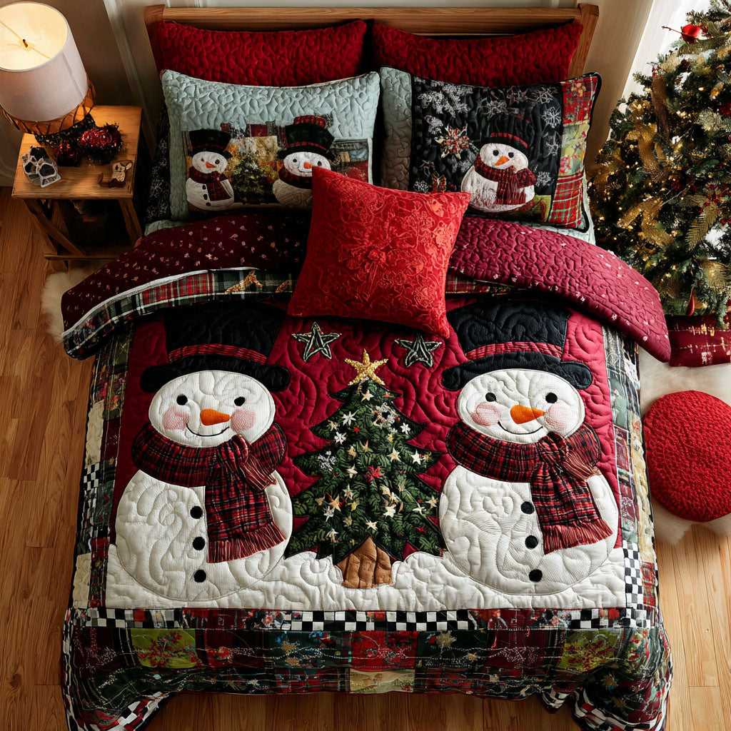 Icy Cheer Quilted Bedding Set High-Quality Cotton Bedding Set for Deep Sleep