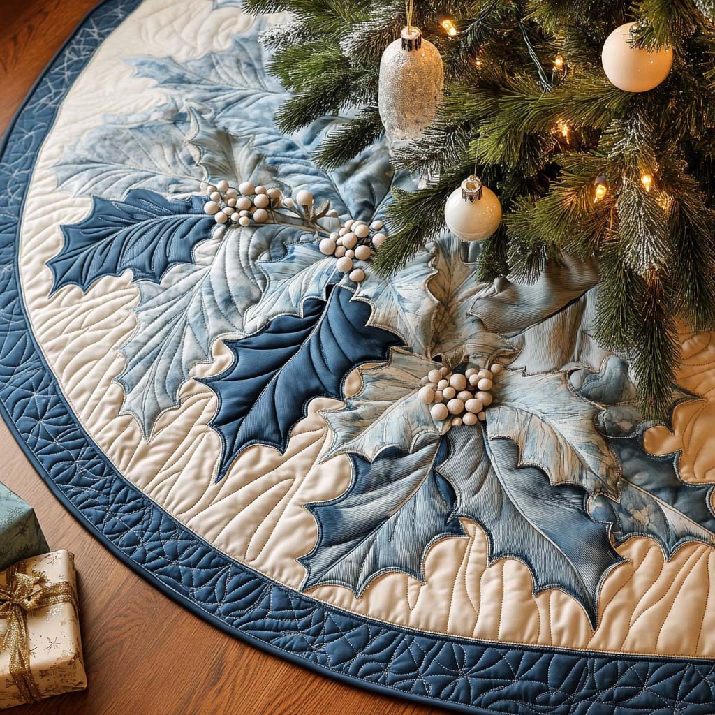 Icy Glow Christmas Quilted Tree Skirt Thoughtful Christmas Tree Skirt Gift Idea