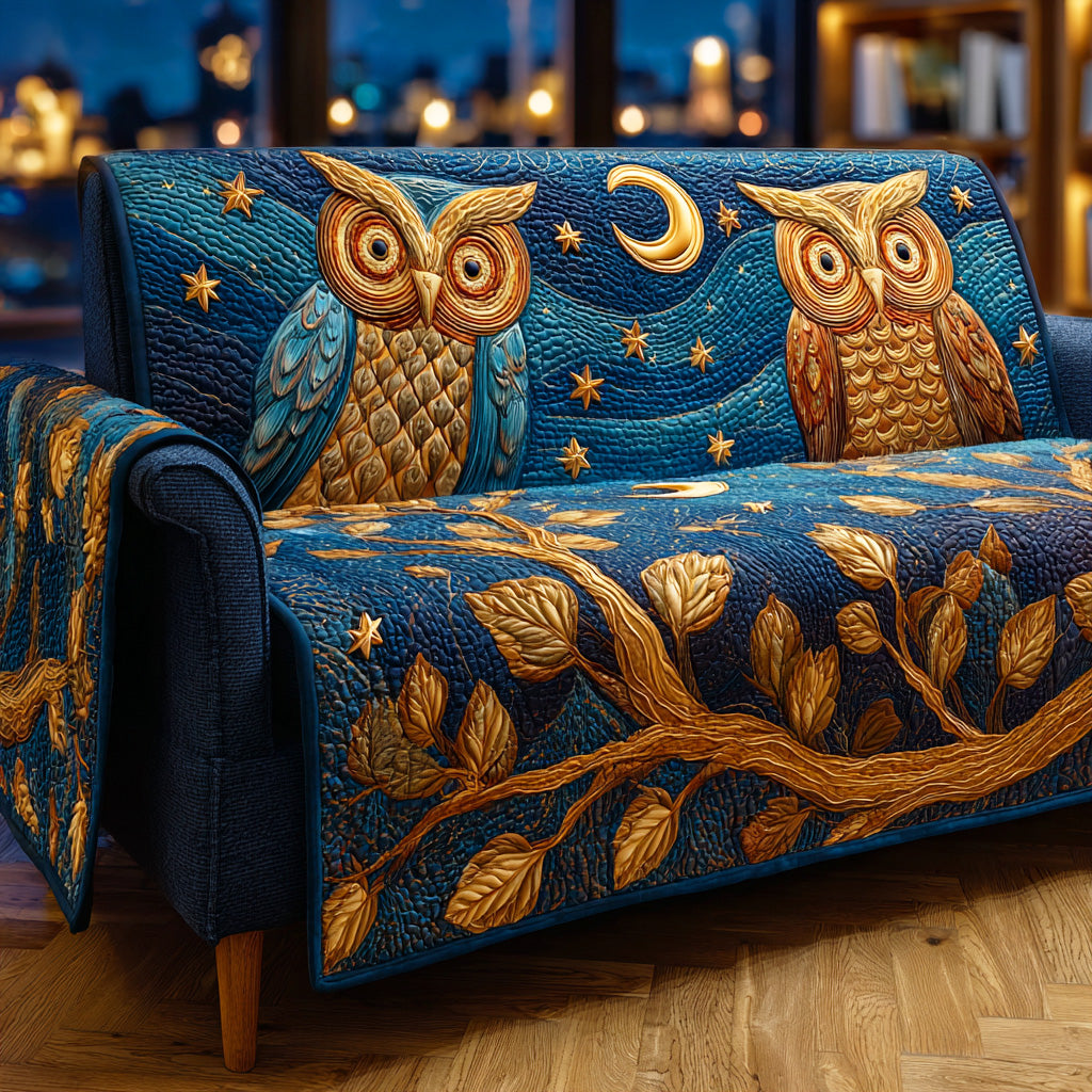 Icy Stare Quilted Sofa Cover Sofa Chaise Cover Owl Present Ideas