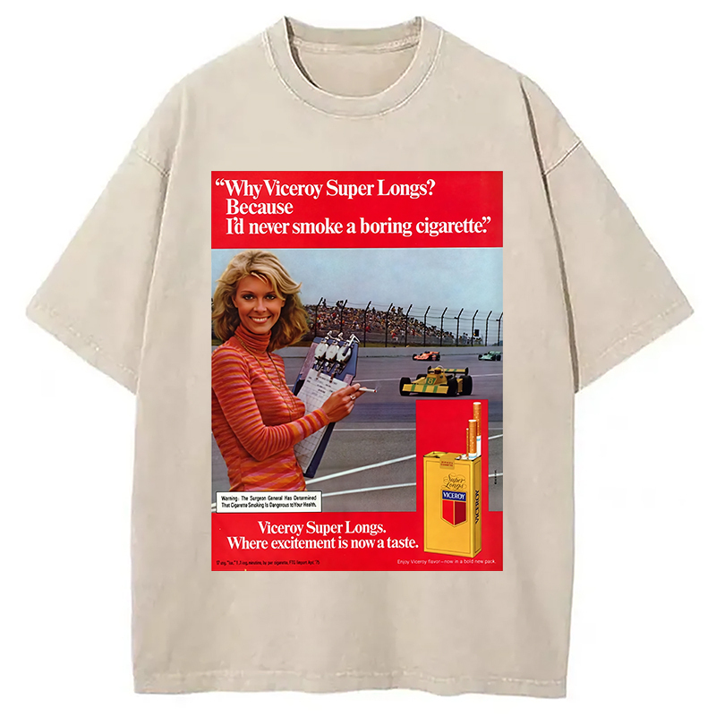 I'd Never Smoke a Boring Cigarette Washed T-Shirt Trendy Aesthetic Graphic Apparel Gifts For Her I'd Never Smoke a Boring Cigarette Washed T-Shirt Trendy Aesthetic Graphic Apparel Gifts For Her